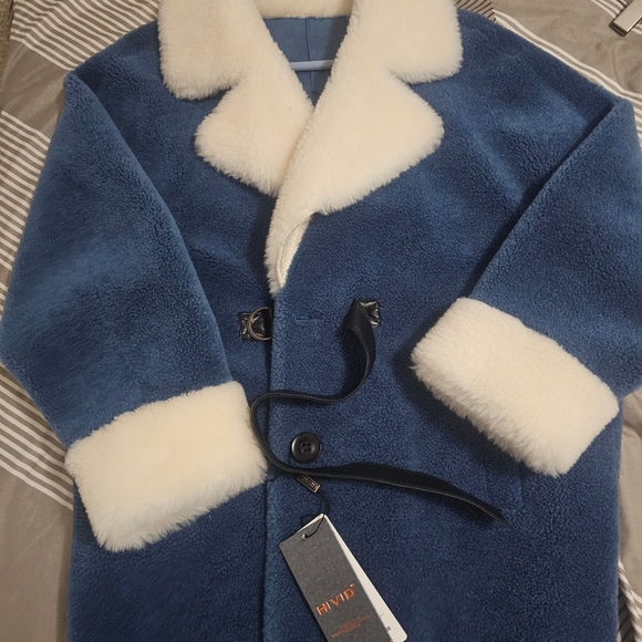 Plush teddy winter coat fur leather baggy small - Picture 2 of 10